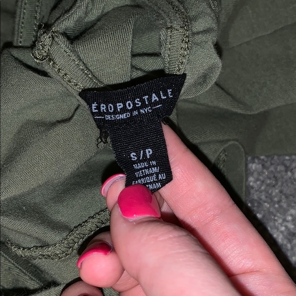 Army Green Cropped Cross Bach Tee - Picture 4 of 5